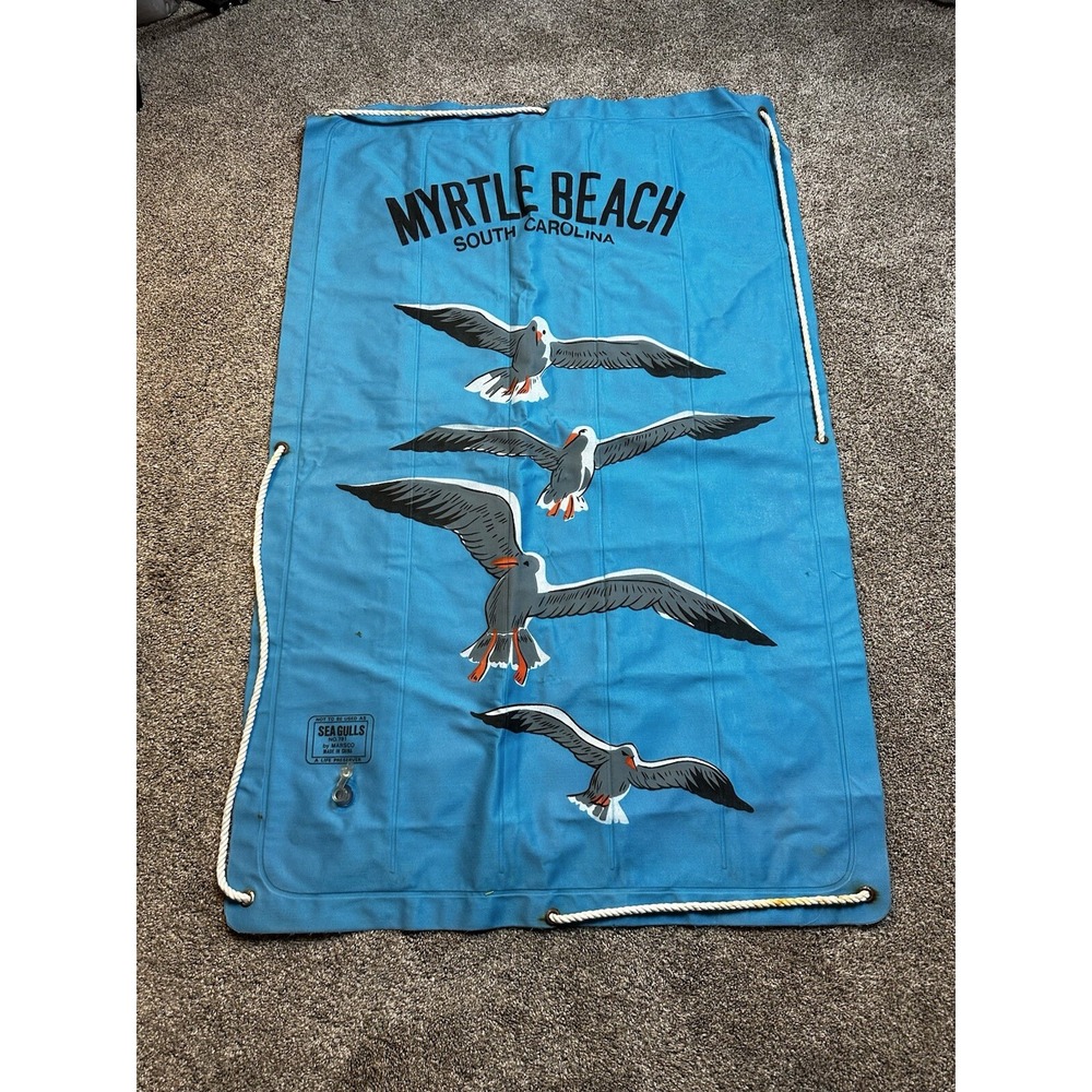 VTG Marsco Inflatable CANVAS & Rope Raft/Float Myrtle‎ Beach SC Decor Piece